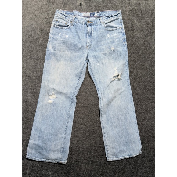 Aeropostale Other - Aeropostale Benton Original Bootcut Jeans Mens 35x27 Light Wash Distressed Blue